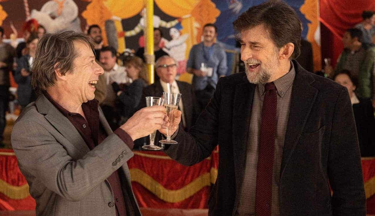 Nanni Moretti e Mathieu Amalric in una scena de Il Sol dell'Avvenire (fonte: IMDB)