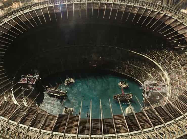 Il Colosseo inondato di acqua nel film (estratto dal trailer)